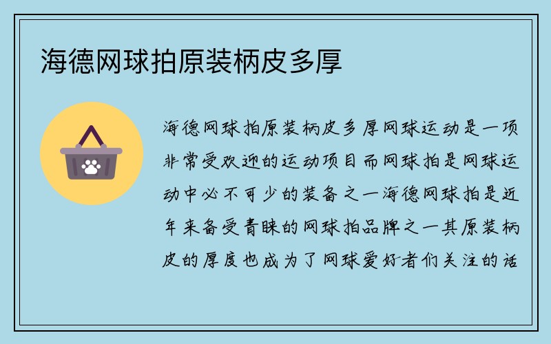 海德网球拍原装柄皮多厚