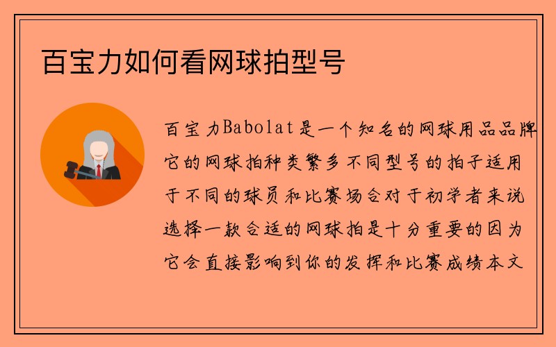 百宝力如何看网球拍型号