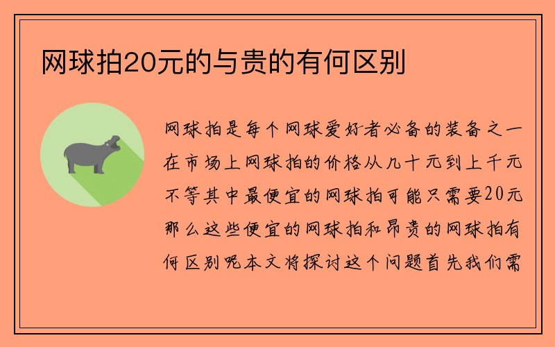 网球拍20元的与贵的有何区别