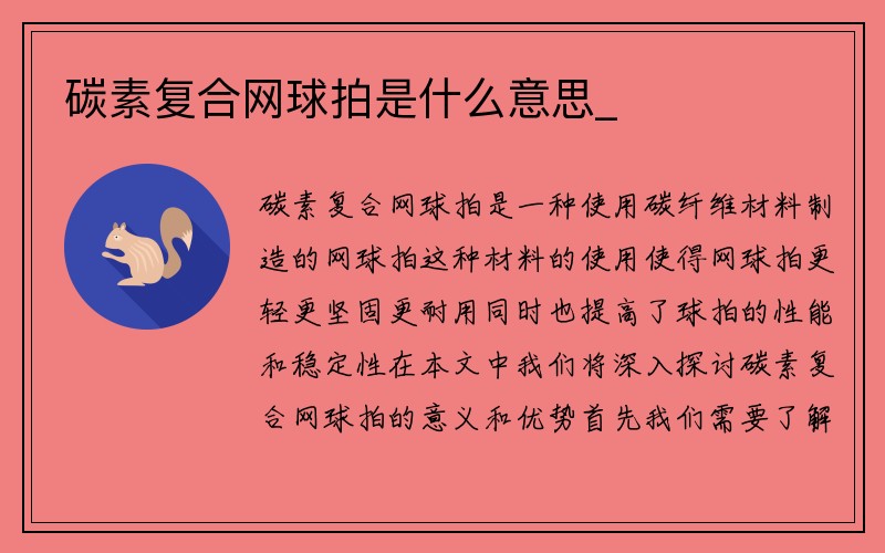 碳素复合网球拍是什么意思_