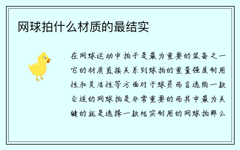 网球拍什么材质的最结实